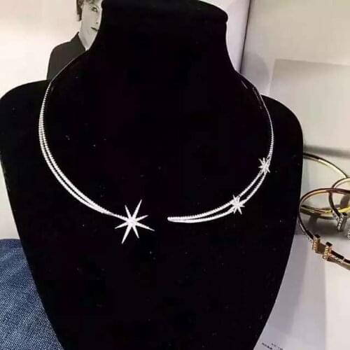 Designer Fashion 925 Sterling Silver Jewelry 3A Cubic Zirconia Party Necklace