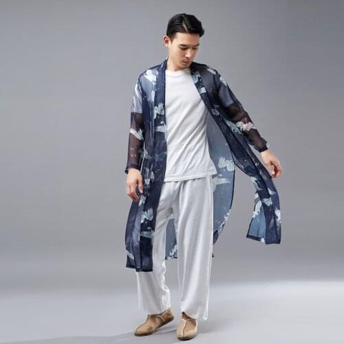 Japanese kimono cardigan men haori yukata male samurai costume clothing kimono jacket mens kimono shirt yukata haori FZ2004
