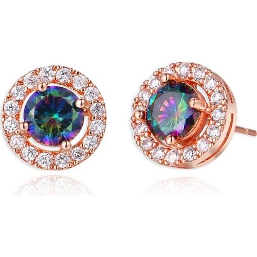 Bettyue Hot Sale Fashion Jewelry Stud Earrings For Women Elegant Color AAA Geometry Round Zirconia Small Exquisite Earring Gift