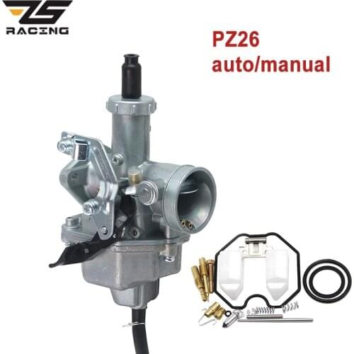 ZS Racing PZ26 Keinhin Carburetor 26mm Auto Cable Choke Carb with Repair Kit For Honda CG125 Pit Dirt Bike