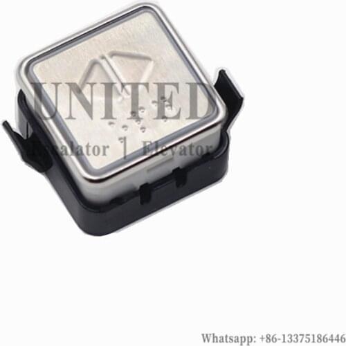 10pcs UNITED Elevator Button BS34D Blue White Light Hairline Stainless Steel Surface Square Button With Braille