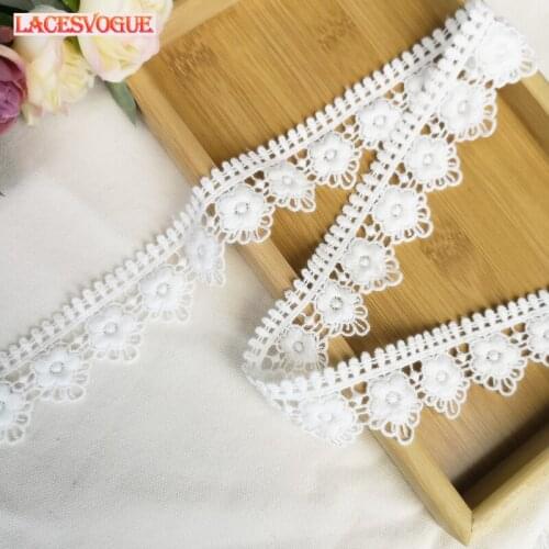 19yards 3.7cm Cotton embroidery lace fabric Garment needlework sewing Patchwork DIY Handmade accessories Clothes decoration 105