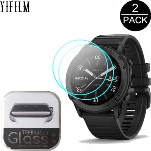 2PCS 2.5D Tempered Glass For Garmin Tactix Delta GPS Smart Watch HD Clear Explosion-proof Glass Tactix Delta Screen Protector