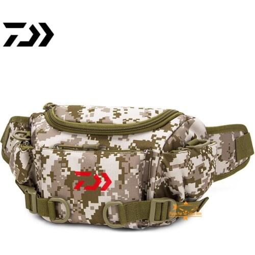 2021 Daiwa Multifunctional Waterproof Fishing Bag Outdoor Sports Waist Pack Fishing Lures Gear Storage Bag Single Crossbody Bag