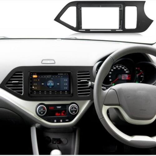9inch front plastic housing for Kia Picanto Morning 2011-2014 RHD car radio front plastic frame with full set cables plugs