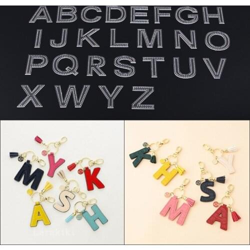1Set Acrylic Stencil Laser Cut Template DIY Leather Handmade Craft 26 letter Pendant Sewing Pattern