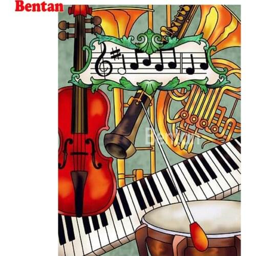 5D DIY Diamond Embroidery Abstract music instrument Diamond Painting Cross Stitch full Square Round Rhinestone Mosaic Painting