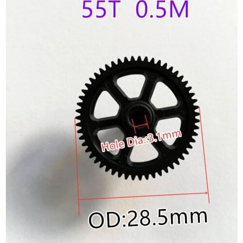 Free Shipping 4PCS/LOT 55T 0.5 Module 0.5M OD 28.5mm Gears For R/C Quadcopter Spare Parts Helicopter Drone