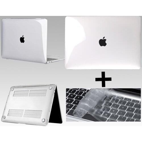 Laptop Case for Apple MacBook Air 13/11/MacBook Pro 13/15/16/Macbook 12/White A1342 Transparent Hard Shell +Keyboard Cover
