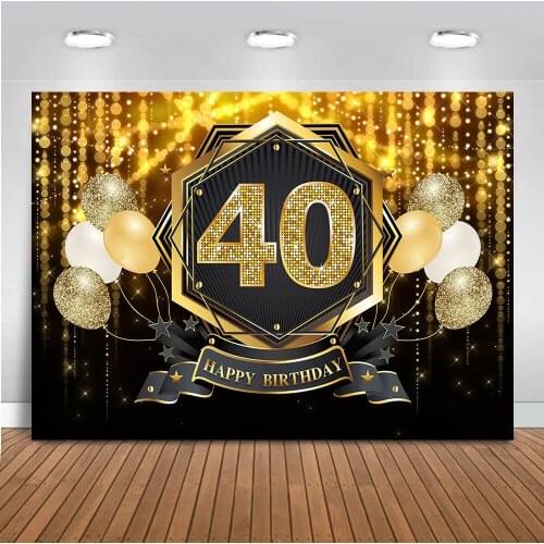 Happy 40th Birthday party decoration backdrop for parties decoration people background for photo booth studio balloon glitter