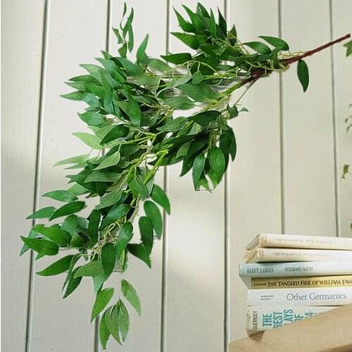 Artificial Willow Leaf Branch Green Plant Vine Wedding Home Hotal Office Bar Decor