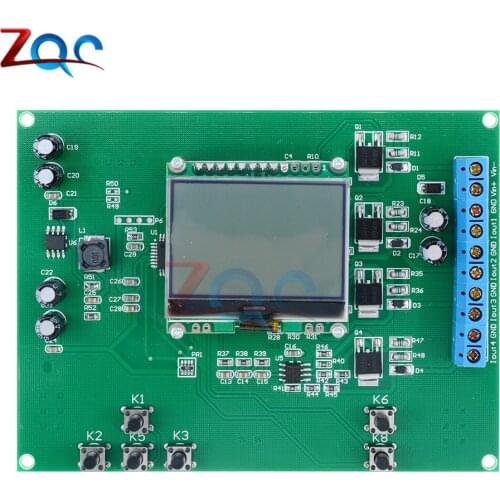 DC 12-24V Adjustment 4-Channel 4-20Ma Current Signal Generator Source Transmitter 6 Keys 12864 LCD Display