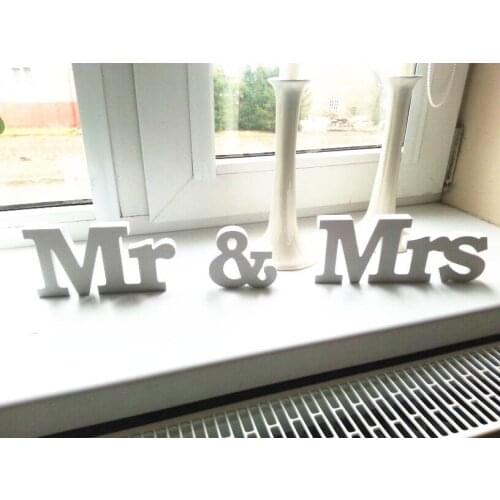 Hot Wedding Reception Sign Solid Wooden Letters Mr & Mrs Table Centrepiece Decor Wedding Decoration White Wedding Sign Top Table
