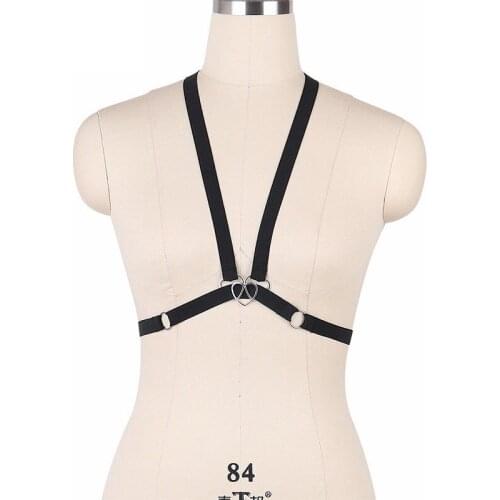 JLX.HARNESS Harajuku Goth Body Harness Women Fashion Cage Bra Fetish Wear Body Bondage Belt Pole Dance Crop Top Lingerie O0171
