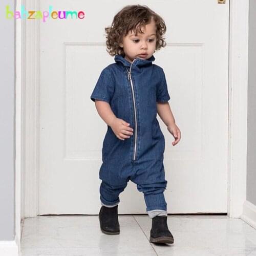2019 New Spring Summer Unisex Baby Costume Infant Clothes Boys Girls Jumpsuit Fashion Denim Short Sleeves Toddler Rompers BC1364
