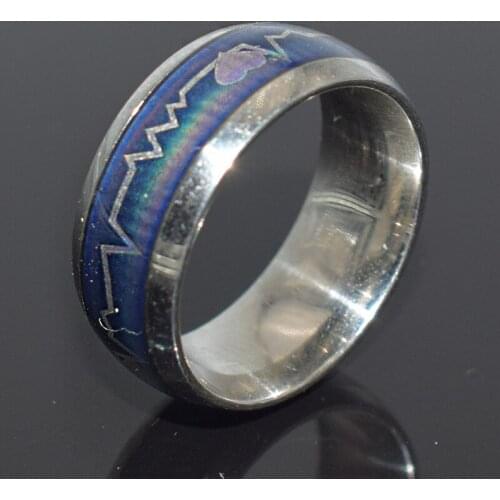 Cute Electrocardiogram Titanium Steel Wave Ring Jewelry Heart Stainless Steel Ring Wedding Couples Rings For Women