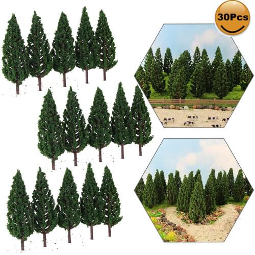 30pcs Model Pine Trees Green 1:87 For HO OO Scale Railway Layout 8cm S8532
