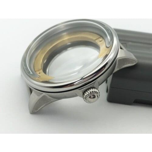 Mens Case 41MM Silver SS Polished Fit Miyota 8215、8205、821A ETA 2836 Automatic Movement Mechanical Wristwatches Men- Corgeut