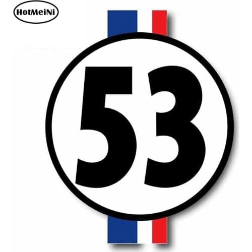 HotMeiNi 13cm x 10.4cm For Herbie The Love Bug 53 Car Bumper Window Stickers Pull Flower Occlusion Scratch Graffiti Sticker