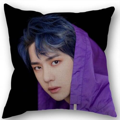 Wang YiBo Pillowcase Cotton Linen Fabric Square Zippered Pillow Cover For Home Wedding Decoration 45X45cm Not Fade