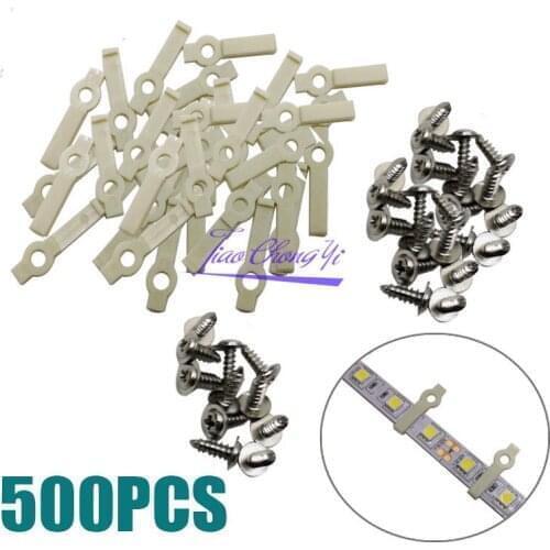 New Hot 5050 SMD Led Strip 500X Mounting Bracket Fixing Clip+Screw for Non-Waterproof 10mm LED Light Strip