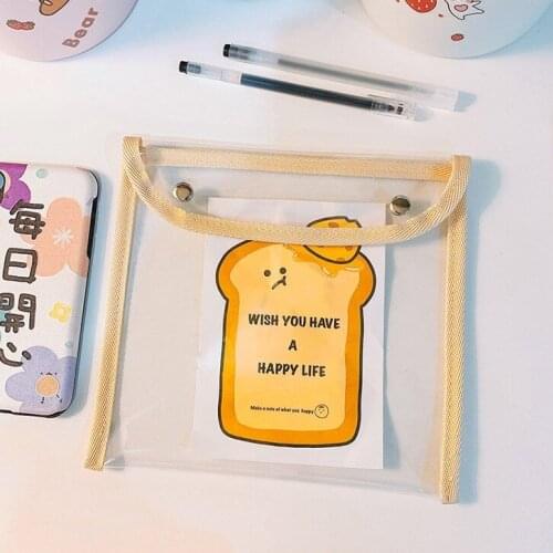 New Arrival Transparent PVC Storage Bag Cute Pencil Case Pencilcase Makeups Storage Bags Korean School Office Stationery