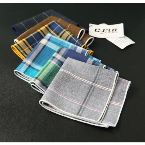 New fashion designer Mens casual print plaid pocket square handkerchiefs cotton hanky 24x24cm 30pcs/lot