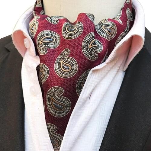 New Large Pattern Mens Scarf Fashion Business Bib Tie Gentlemans Polyester Jacquard Scarf Mens Commuter Scarf Vintage Tie