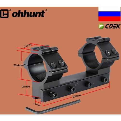 Ohhunt Hunting Riflescope Dovetail Rail Mount 25.4mm Rings Double Tube Scope for Rifle Tactical Optical Sights .22 Airgun