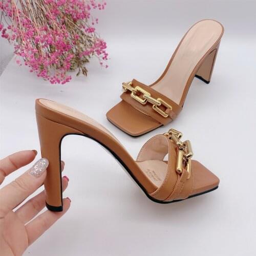 Sexy Feather Fur Ladies Slippers Summer Fashion Party High heels Shoes Gladiator Slides Sandals Women