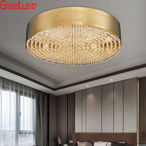 Nordic Gold Crystal Led Ceiling Light Fixtures Luxury Home Deco Led Plafond for Bedroom Indoor Lighting Suspend Luminaire