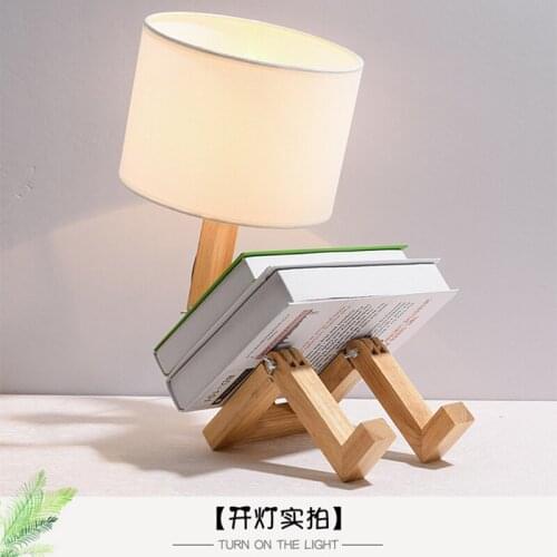 Modern Novelty Design LED Table Lamp Italian Style Simple Fashionable Creativity Wooden Desk Light for Living Room Bedroom