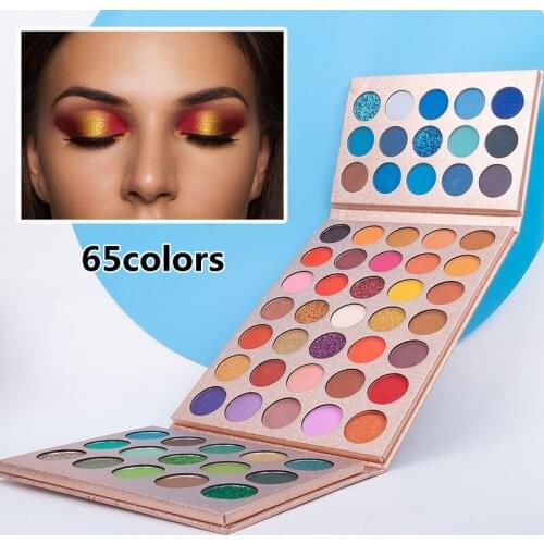 VERONNI 65 Colors Foldable Eye Shadow Palet Professional Loose Glitter Makeup Lot Matte Shadows Brushes Beauty Glazed Cosmetics