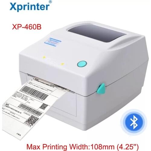 Xprinter XP-460B Thermal Shipping Label Printer 20mm-108mm Barcode Stickers Printer Bluetooth Printer USB Bluetooth Interface
