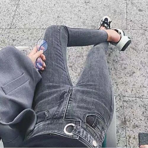 Woman Jeans Pants High Waist Trousers Casual Tappered Pencil Pants Pantalones Vaqueros Mujer