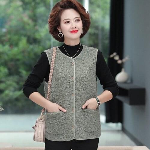 Women Fleece Teddy Sleeveless Jackets Vest Solid Pocket Thick Coat Autumn Winter Warm Wool Waistcoat Outwear Femme