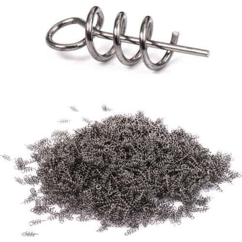 Lixada 50PCS Fishing Hook Stainless Steel Centering Pins Fixed Latch Needle Spring Twist Lock for Soft Lure Bait Worm Anzuelos