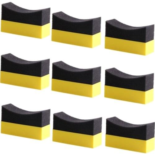 9Pcs New Multifunctional EVA Cleaning Sponge Tire Contour Dressing Applicator Pads Gloss Shine Color Polishing Sponge Wax Auto
