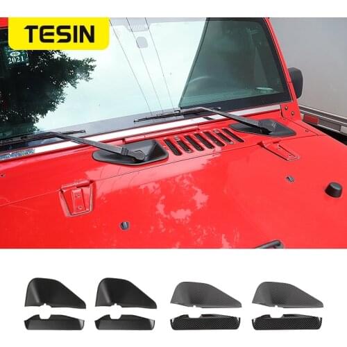 TESIN Car Sticker For Jeep JK Front Wiper Base Decoration Cover Stickers for Jeep Wrangler JK 2007-2017 Car Exterior Accessories