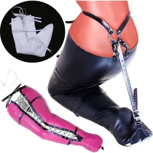 BDSM Mermaid Bondage Bag Leather Straitjacket Binding Belt Leg Binder Slave Half Body Waist Harness Woman Erotic Costume Sex Toy