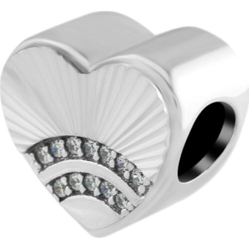 DIY Beads Fan of Love Charm Sterling Silver Jewelry Making Fits Original 925 Silver Charms Bracelets For Woman