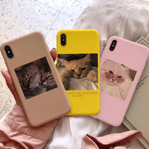 Lovely Cat Phone Case For Samsung Galaxy S20 FE Note 20 Ultra 10 Lite Pro 9 8 S10 S10e S9 S8 A6 Plus A7 A8 A9 2018 2017 Funda