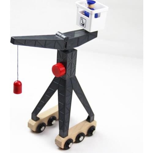 Wooden Track Accessories Cranes Train Track Accessories Compatible with Train Truck Brio Toy for Boy Toys Construction Models
