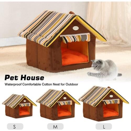 Pet Dog Cat House Comfortable Kennel Doggy Bed Foldable Fashion Cushion Basket Cute Animal Cave Pet Products