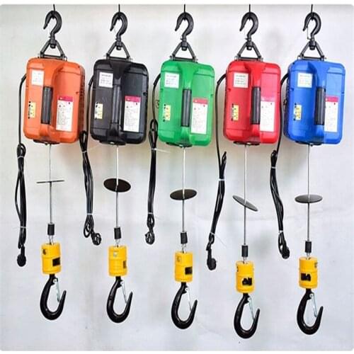 200KG 3 in 1 Electric hoist Portable electric hand winch traction block electric steel wire rope lifting hoist towing rope