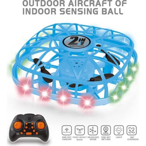 F14 2.4G RC Drone Hand Controlled Drone Hand Operated Drones Toys Sensing Ball Outdoor Aircraft 360 Rotating Flying Ball Drone