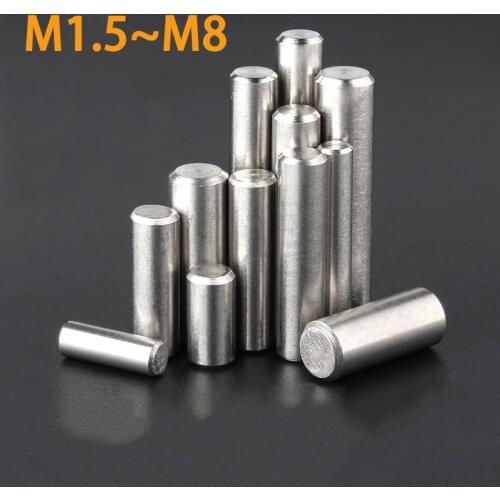 304 Stainless Steel M1.5 M2 M2.5 M3 M4 M5 M6 M8 Bearing Steel Cylindrical Pin Locating Pin Needle Roller Thimble Length 4-100mm