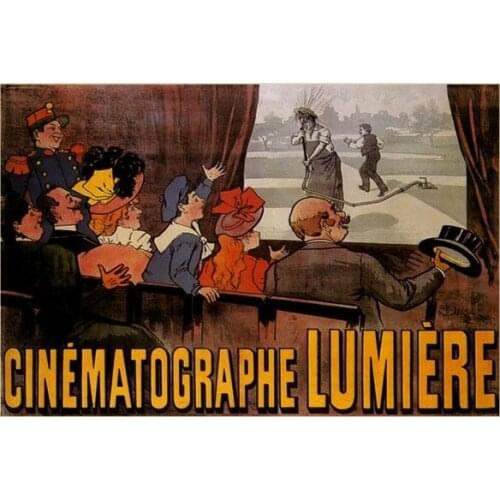 Movie Film Cinematographe Lumiere Show Theater Vintage Silk Poster Wall Sticker Decoration Gift