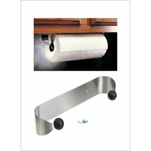 Adhesive Kitchen Roll Paper Holder Under Cabinet Stainless Steel Paper Towel Holder For Kitchen Bathroom No Drilling