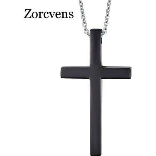 Modyle Men Cross Pendant Necklace 316L Stainless Steel Link Chain Necklace Statement Charm Jewelry